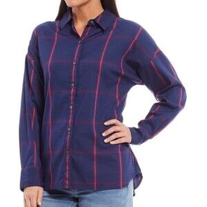 Tommy BahamaOh La La Ombre Plaid Button Front Cotton Blend Shirt XL​
